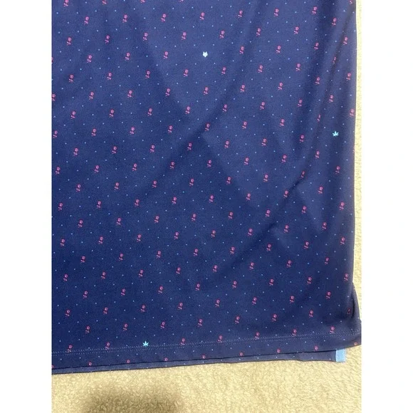 Greyson Polo Shirt Men Size 2XL‎ Navy Red Rose Floral All Over Print Performance - Picture 3 of 11